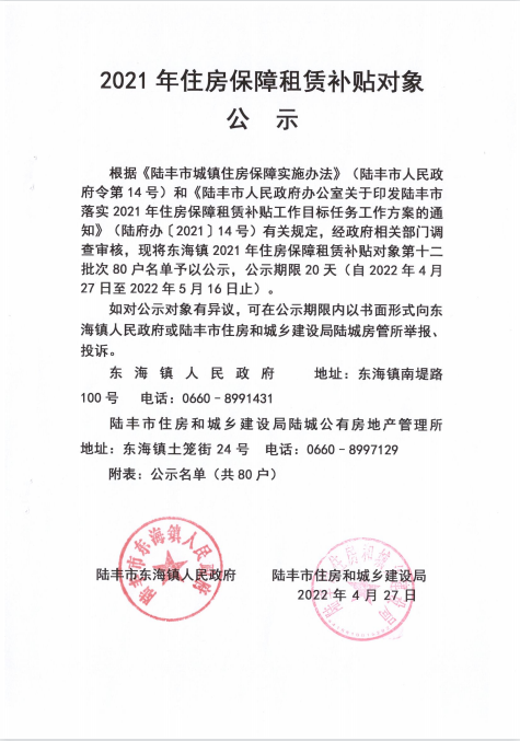 2021的住房保障租賃補貼對象公示（東海80戶）.png