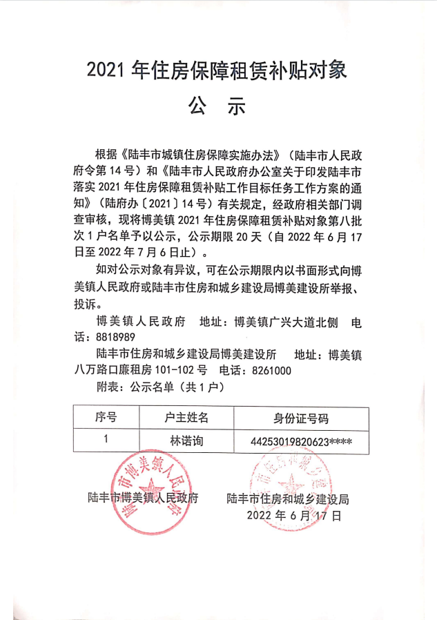 2021的住房保障租賃補貼對象公示（博美1戶）.png